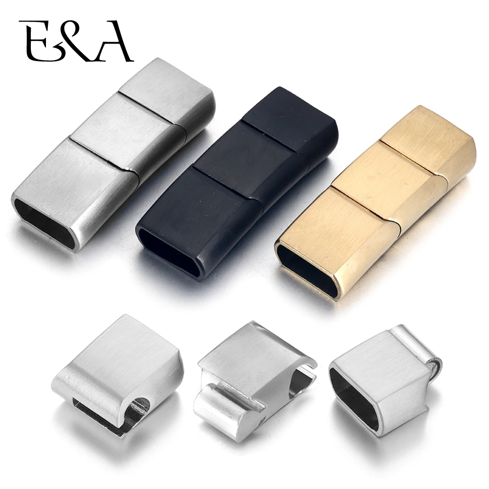 Jewelry Making Factory - ขยายสแตนเลสสตีลสามชิ้นส่วนแม่เหล็ก Clasps 12*6 มม.8*5 มม.สําหรับสร้อยข้อมือหนัง DIY