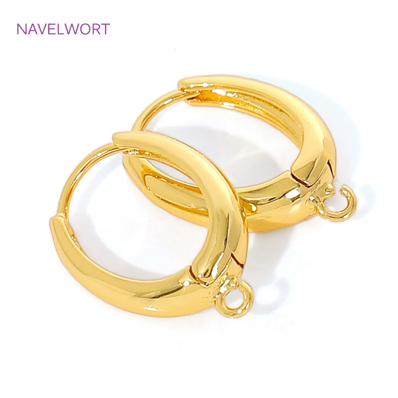 Jewelry Making Set - ตะขอเกี่ยวต่างหูทองเหลืองชุบทอง 18K, ตัวล็อคต่างหูรูปวงรี, ตะขอเกี่ยวต่างหู, อุปกรณ์เสริมสำหรับต่างหู, วัสดุสำหรับทำเครื่องประดับ