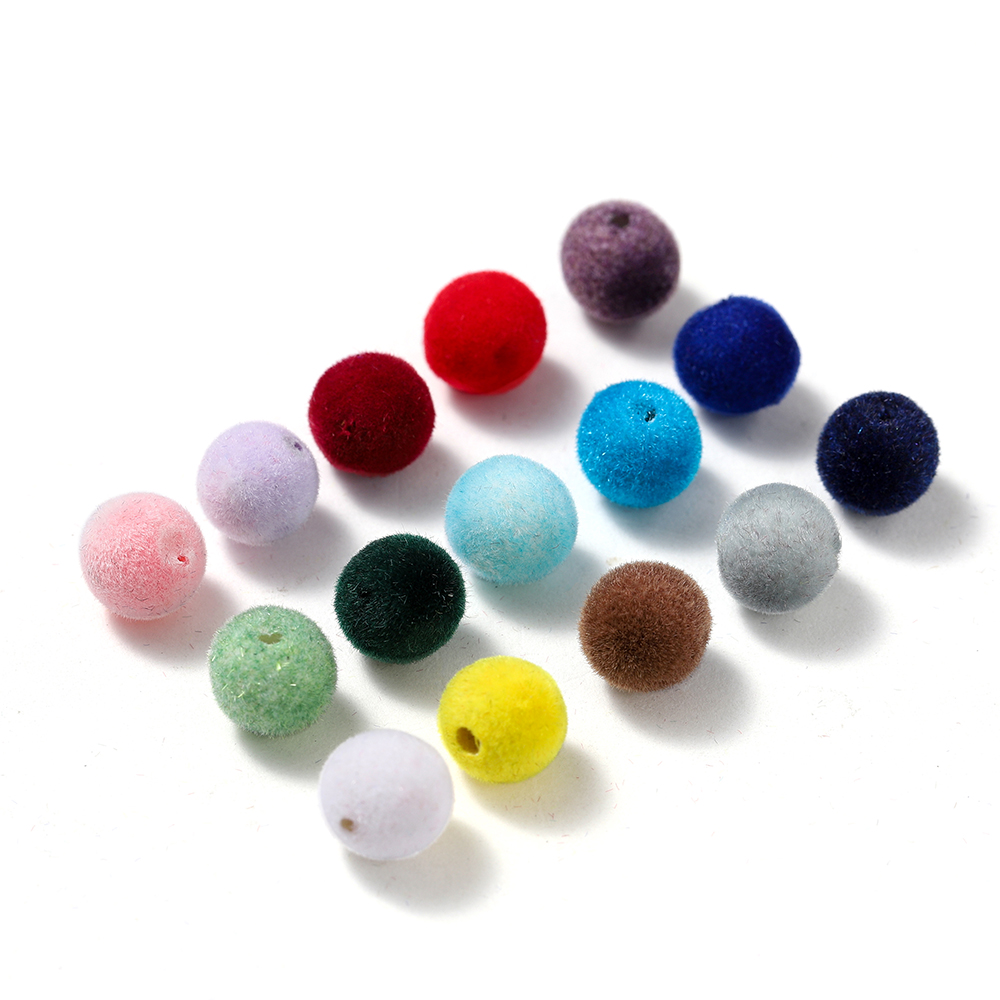 Bead Mat Velvet - 30ชิ้น8/10มม. อะคริลิคสีสันสดใสกำมะหยี่ลูกปัดทรงกลมสำหรับสร้อยคอสร้อยข้อมือต่างหูเครื่องประดับ DIY ทำเครื่องประดับ