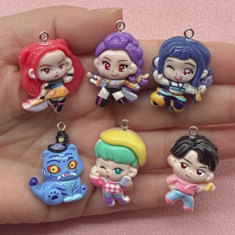 Jewelry Making Factory - จี้การ์ตูนเรซิ่น 10 ชิ้น, ต่างหูทำเอง DIY, อุปกรณ์เสริมพวงกุญแจ