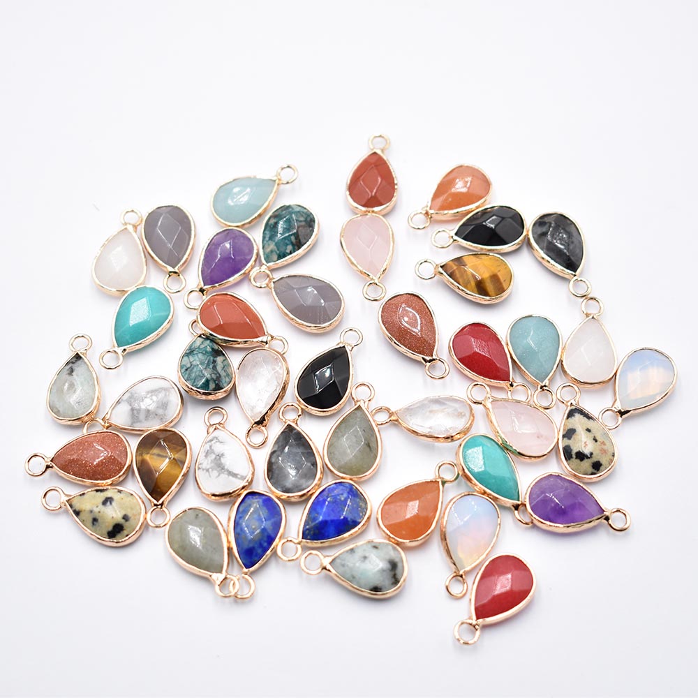 Jewelry Making Amazon - จี้หินธรรมชาติ20ชิ้น/ล็อตสำหรับทำเครื่องประดับหินอเมซอนอเมทิสต์รูปทรงหยดน้ำ