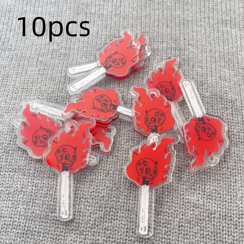 Jewelry Making Factory - จี้อะคริลิคทรงหัวกะโหลก 10 ชิ้น, อุปกรณ์ทำเครื่องประดับ DIY สำหรับต่างหู