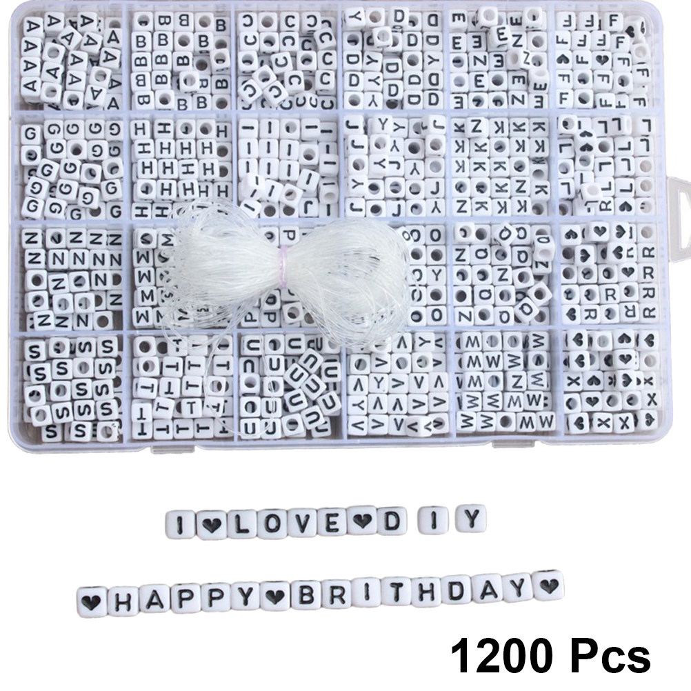 Jewelry Making Game - ลูกปัดอะคริลิกตัวอักษร 6 มม. จำนวน 1200 ชิ้น