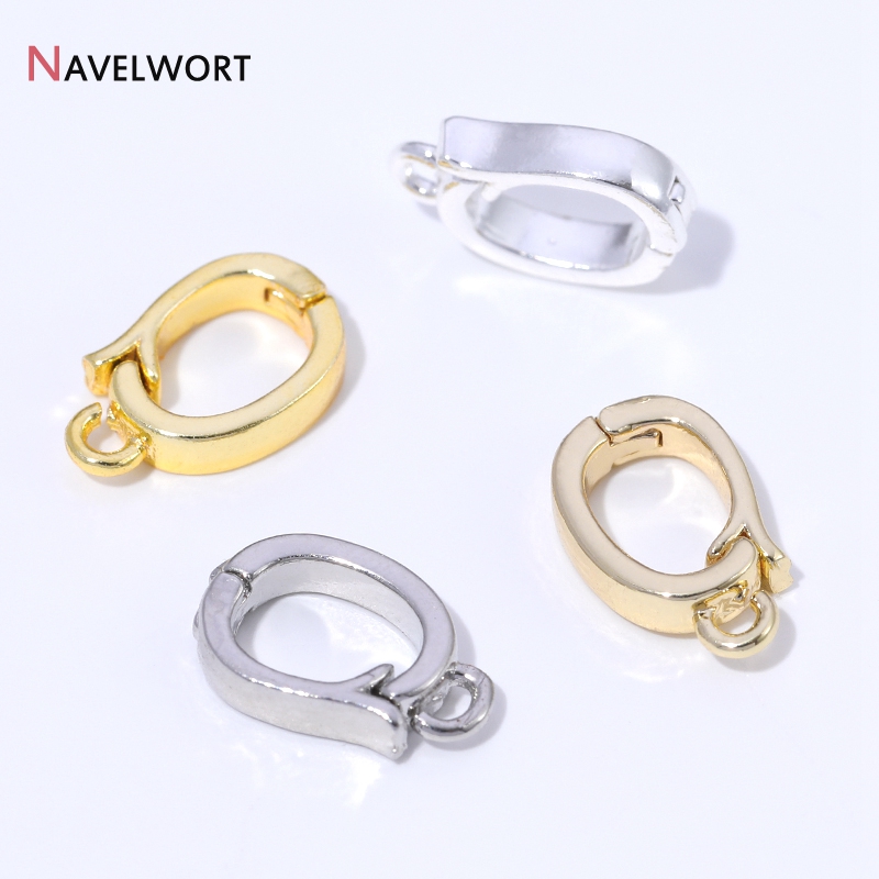Jewelry Making Factory - ตัวล็อกจี้แบบมีบานพับ ทำจากทองเหลืองชุบทอง 14K/18K สำหรับทำสร้อยคอ อุปกรณ์เสริมสำหรับทำจี้ วัสดุทำเครื่องประดับ