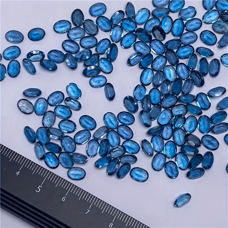 Jewelry Making In London - 1ชิ้นธรรมชาติลอนดอนบลูโทพาส-รูปไข่พลอยที่มีคุณภาพสูงสำหรับการทำเครื่องประดับ DIY,เหมาะอย่างยิ่งสำหรับของขวัญ