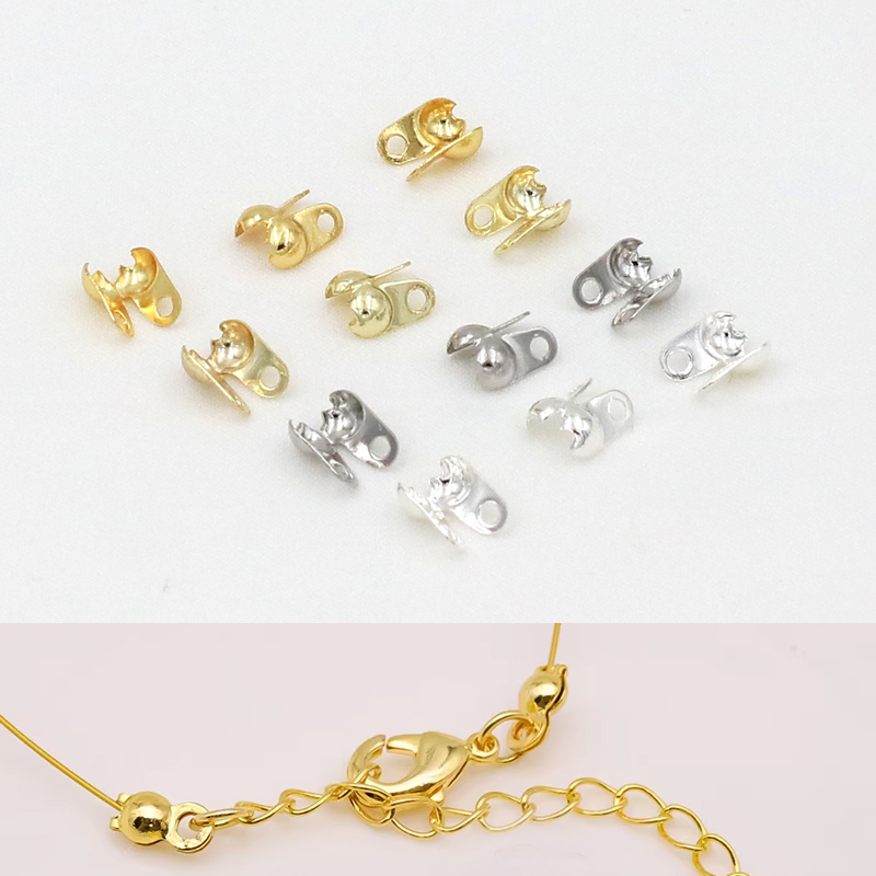 Jewelry Making Knots - ปลายลูกปัดเคลือบทอง 18K แบบ Calotte สำหรับเชื่อมต่อและปิดปลาย ใช้สำหรับทำเครื่องประดับ