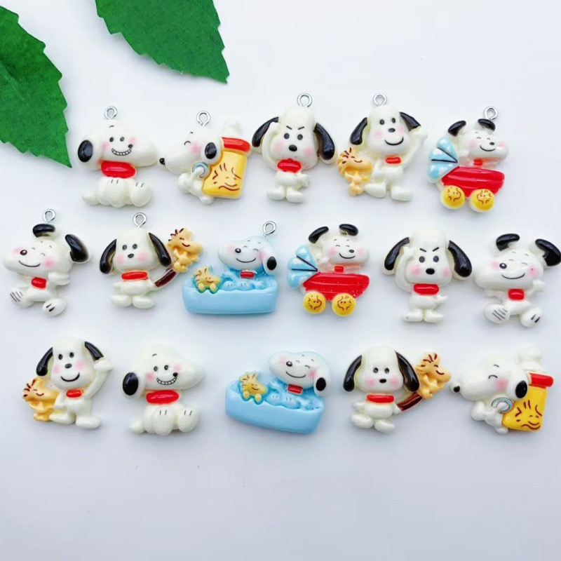Jewelry Making Factory - จี้รูปสุนัขการ์ตูนเรซิ่น 12 ชิ้น, ต่างหูทำเอง DIY, อุปกรณ์เสริมพวงกุญแจ