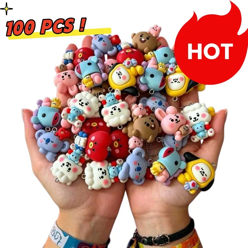Jewelry Making Factory - ชุด 7 ชิ้น BT21 ชาร์มการ์ตูนเรซิน อุปกรณ์