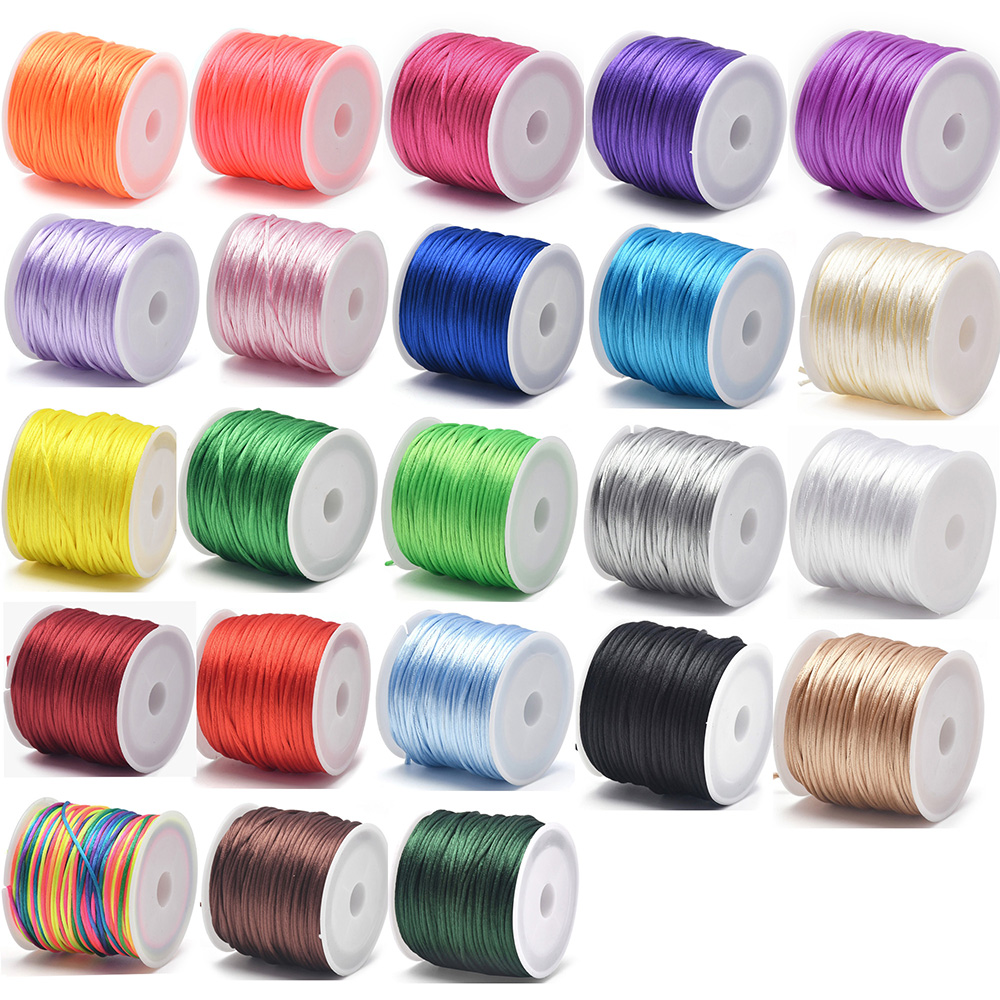 Jewelry Making Knots - 1.5 มม.หัตถกรรมซาติน Rattail สายไฟจากไนลอนสําหรับจีน Knot,Macramé,Trim,เครื่องประดับทํา 24