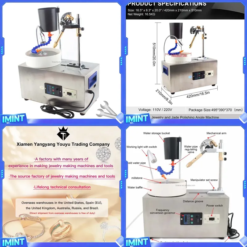Jewelry Making Factory - เครื่องทำลูกปัดหินจากโรงงาน Boasta อุปกรณ์ขัดเครื่องประดับ เครื่องเจียรพลอยแบบแบน เครื่องมือขัดอัญมณีแบบธรรมดา