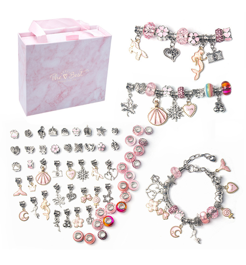 Jewelry Making Kit For Kids - เครื่องประดับทำลูกปัดตัวอักษรถักง่ายสำหรับทำสร้อยคอสร้อยข้อมือชุดอุปกรณ์งานประดิษฐ์ทำด้วยตัวเองชุดการค้นหา