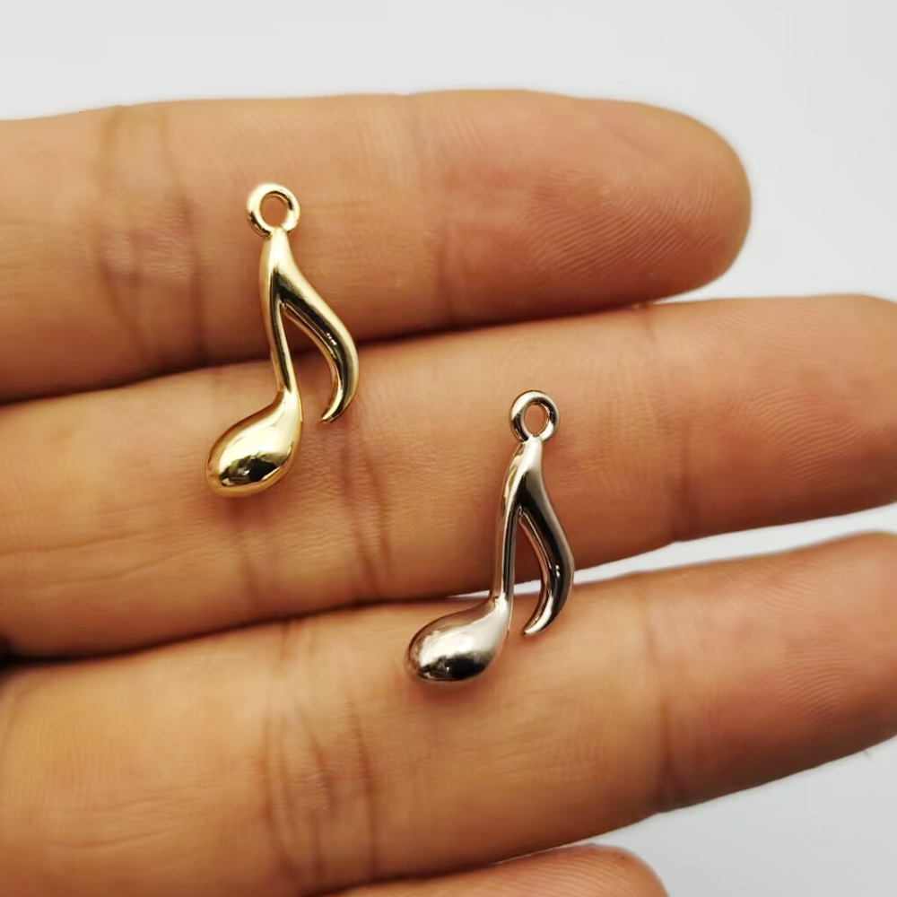 Jewelry Making Notes - 10 ชิ้น จี้รูปโน้ตดนตรี สำหรับอุปกรณ์ตกแต่งเครื่องประดับ DIY ทำต่างหู
