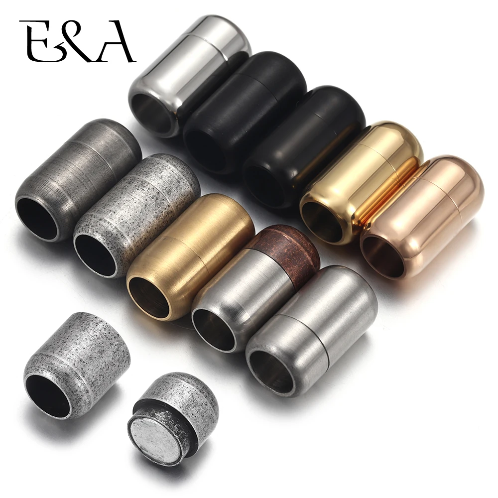 Jewelry Making Factory - สแตนเลส 3 มม.-8 มม.แม่เหล็ก Clasps สร้อยข้อมือหนังแม่เหล็กลูกไม้หัวเข็มขัดสร้อยคอ