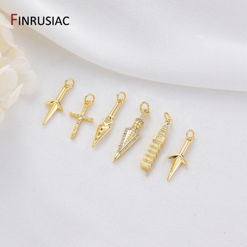 Jewelry Making In London - จี้ทอง 14K ชุบทองเหลือง รูปไม้กางเขน/อนุสรณ์สถานลอนดอน สำหรับทำเครื่องประดับ DIY