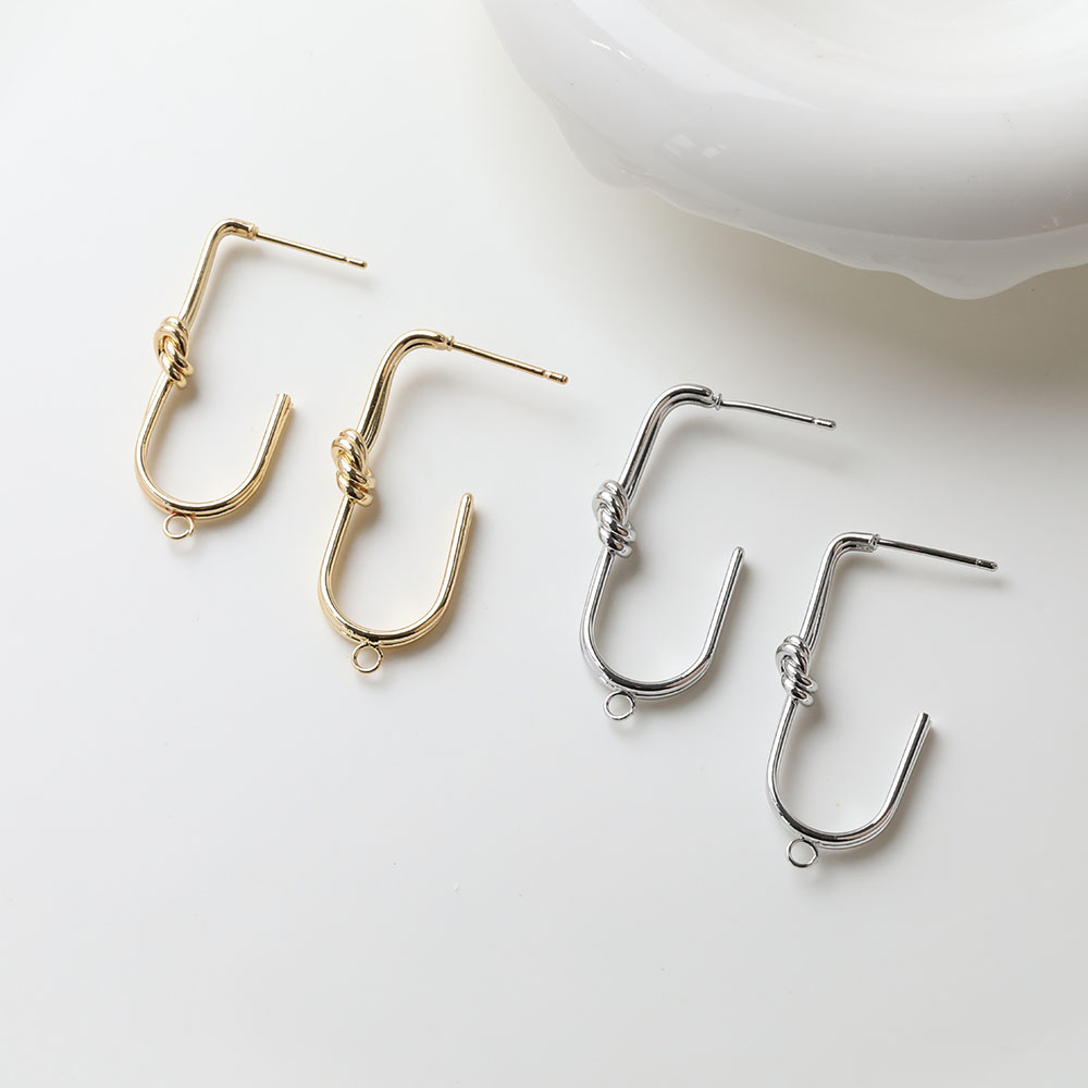 Jewelry Making Knots - 2PCS Dainty U-รูปผูกปมหูStudsต่างหูสําหรับเครื่องประดับทําDIY Hand Madeทองเหลือง 14K