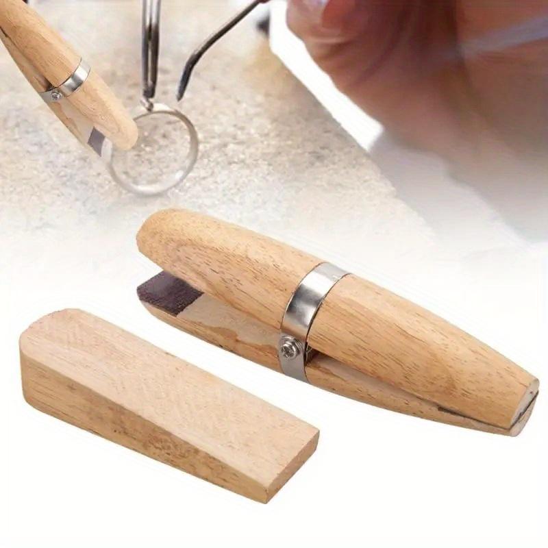 Jewelry Making Hand Tools - แหวนไม้คุณภาพสูง 1 ชิ้น สำหรับจับอุปกรณ์ทำเครื่องประดับ แหนบไม้สำหรับงานมืออาชีพ เครื่องมือทำเครื่องประดับ