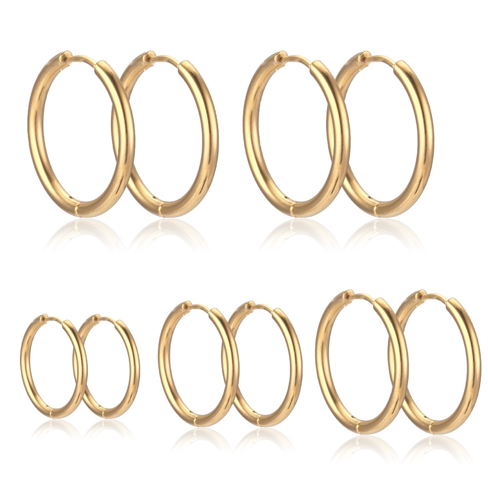 ต่างหูห่วงสแตนเลสสีทองขนาดเส้น - Jewelry Making Knots บทวิจารณ์และราคา