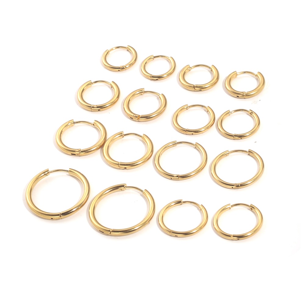 ต่างหูห่วงสแตนเลสสีทองขนาดเส้น - Jewelry Making Knots บทวิจารณ์และราคา