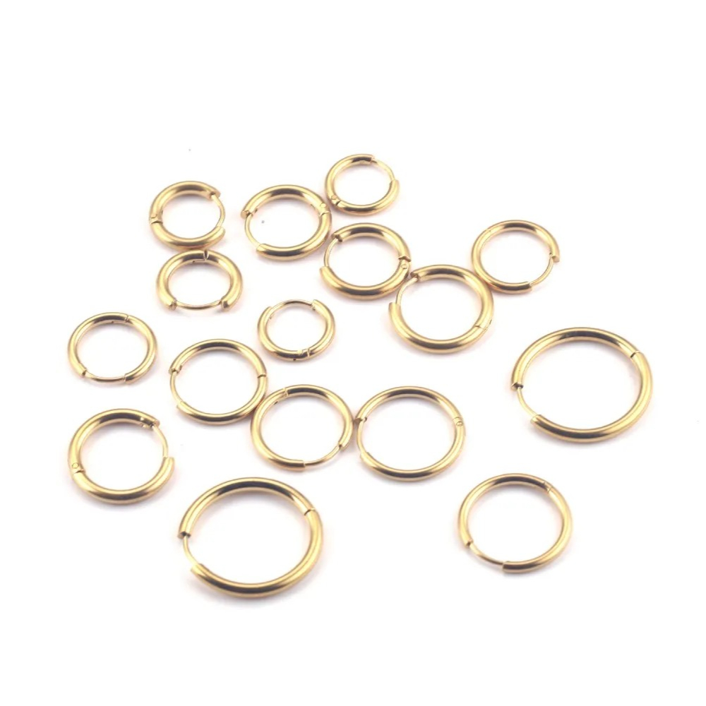 ต่างหูห่วงสแตนเลสสีทองขนาดเส้น - Jewelry Making Knots บทวิจารณ์และราคา