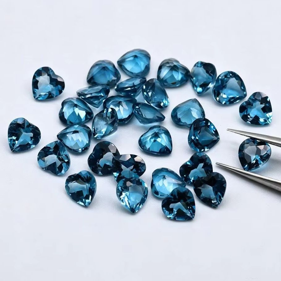 พลอยโทแพซลอนดอนบลูทรงหัวใจธรรม - Jewelry Making In London บทวิจารณ์และราคา