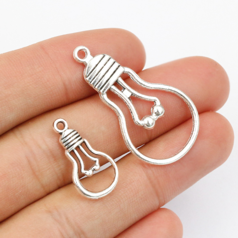 20pcs หลอดไฟ Charms จี้ 2 ขนาด - Jewelry Making Light บทวิจารณ์และราคา