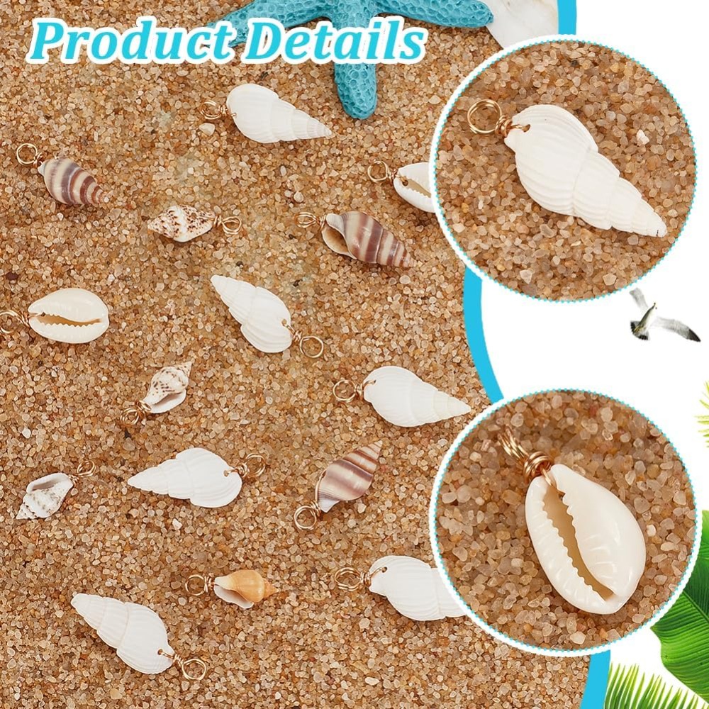 100pcs 4 รูปแบบเปลือกหอยธรรมชา - Jewelry Making Kit บทวิจารณ์และราคา