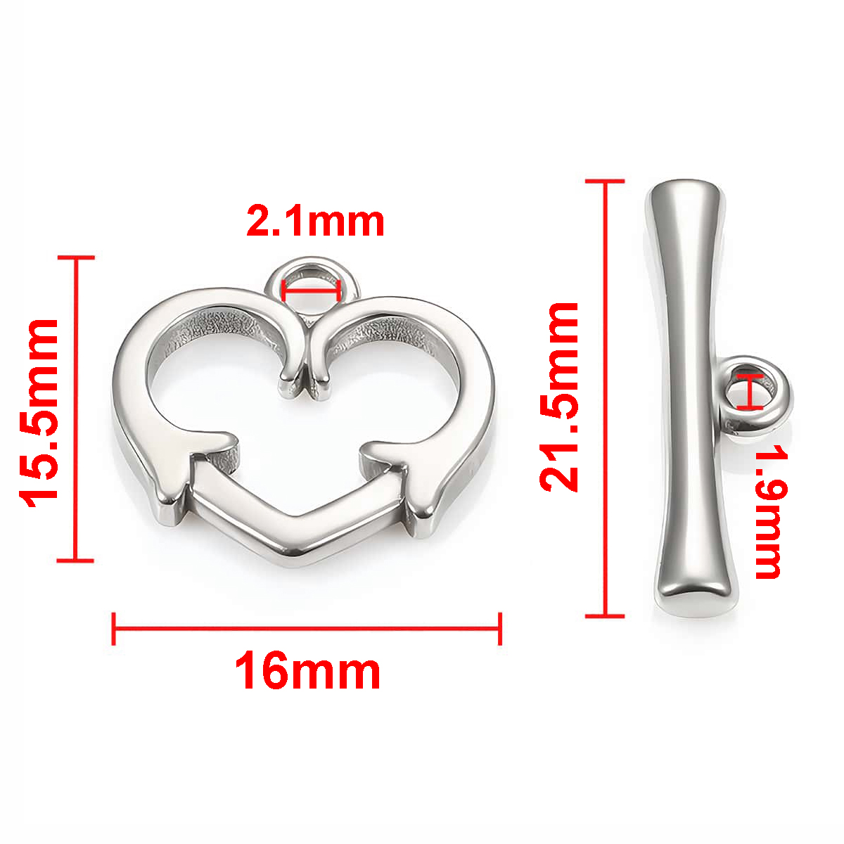 2 ชุดสแตนเลส OT Clasp หัวใจสลั - Jewelry Making Set บทวิจารณ์และราคา