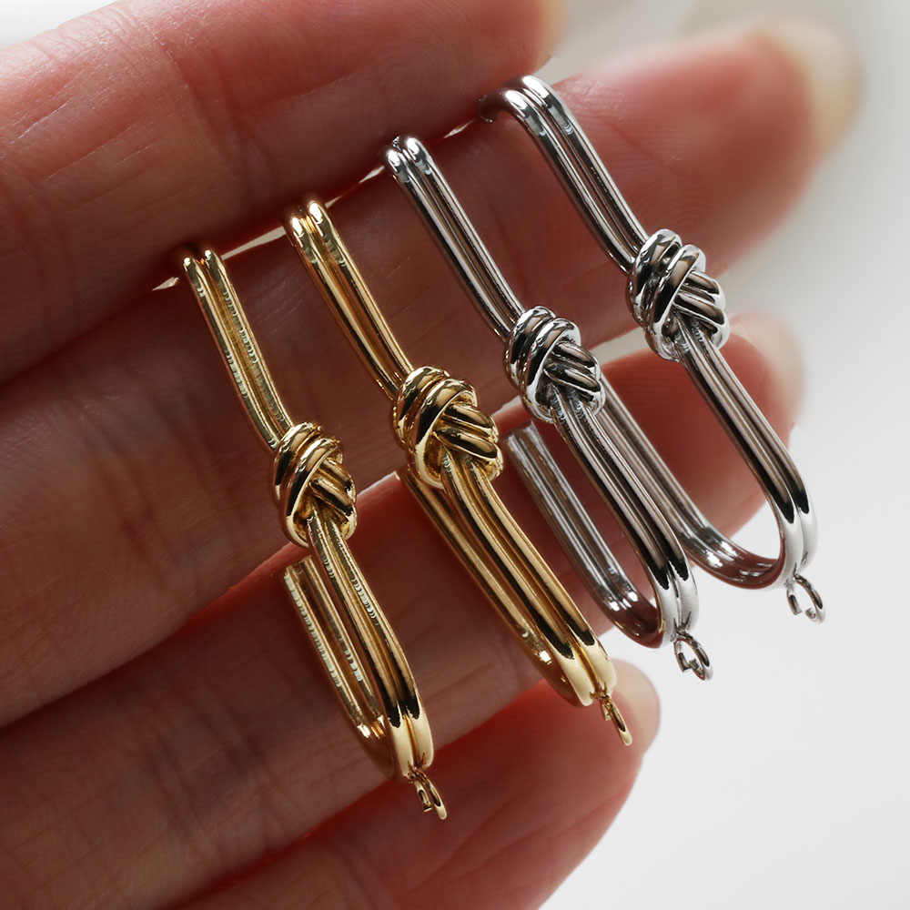 2PCS Dainty U-รูปผูกปมหูStudsต - Jewelry Making Knots บทวิจารณ์และราคา