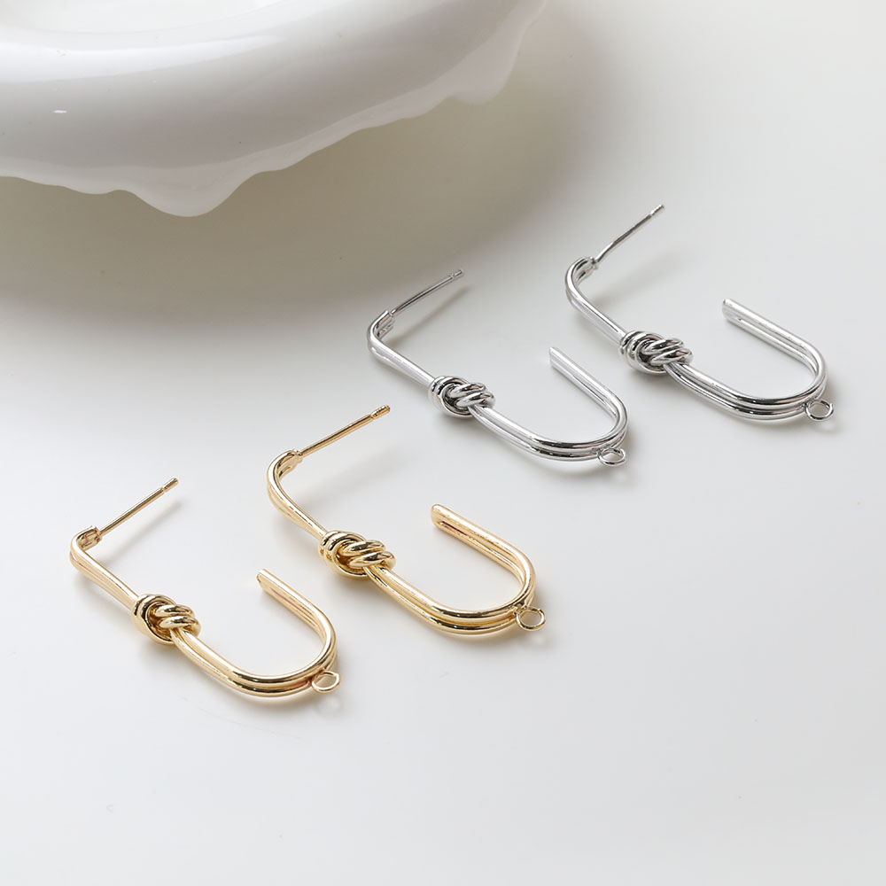 2PCS Dainty U-รูปผูกปมหูStudsต - Jewelry Making Knots บทวิจารณ์และราคา