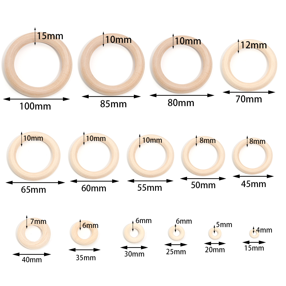 แหวนไม้ธรรมชาติทรงกลม 2-10 ชิ้ - Jewelry Making Knots บทวิจารณ์และราคา